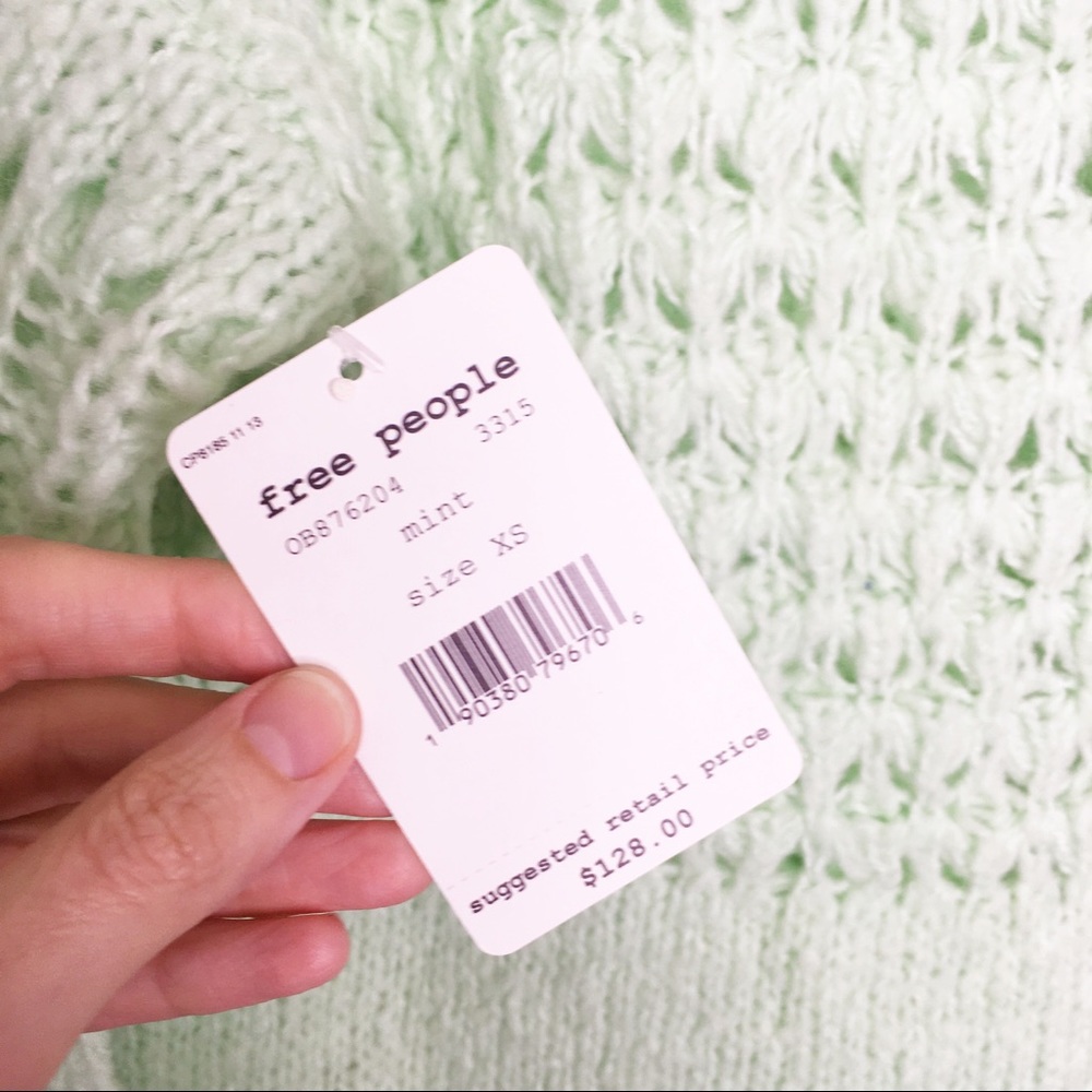 NWT Free People Crochet Oversized Sweater - Picture 6 of 7